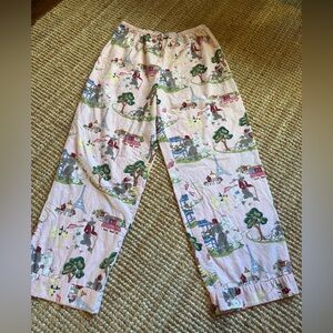 ⚜️ NICK & NORA PINK “ POODLES IN PARIS” PAJAMA BOTTOMS SIZE M ⚜️